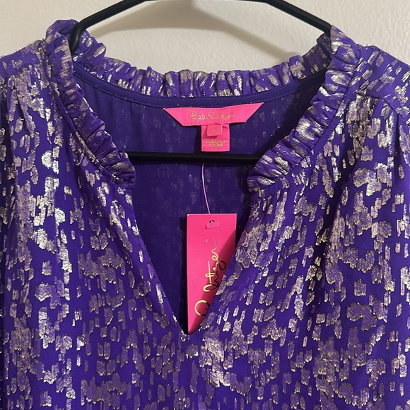 NWT Lilly Pulitzer Giana Silk Long Sleeve Top - Picture 3 of 5